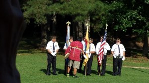 Ric Bird greeting the Color Guard